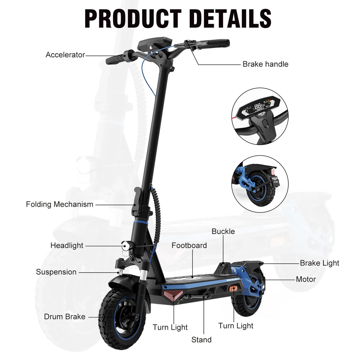 RCB R10S Electric Scooter （Road Legal In Europe - Aran Shop