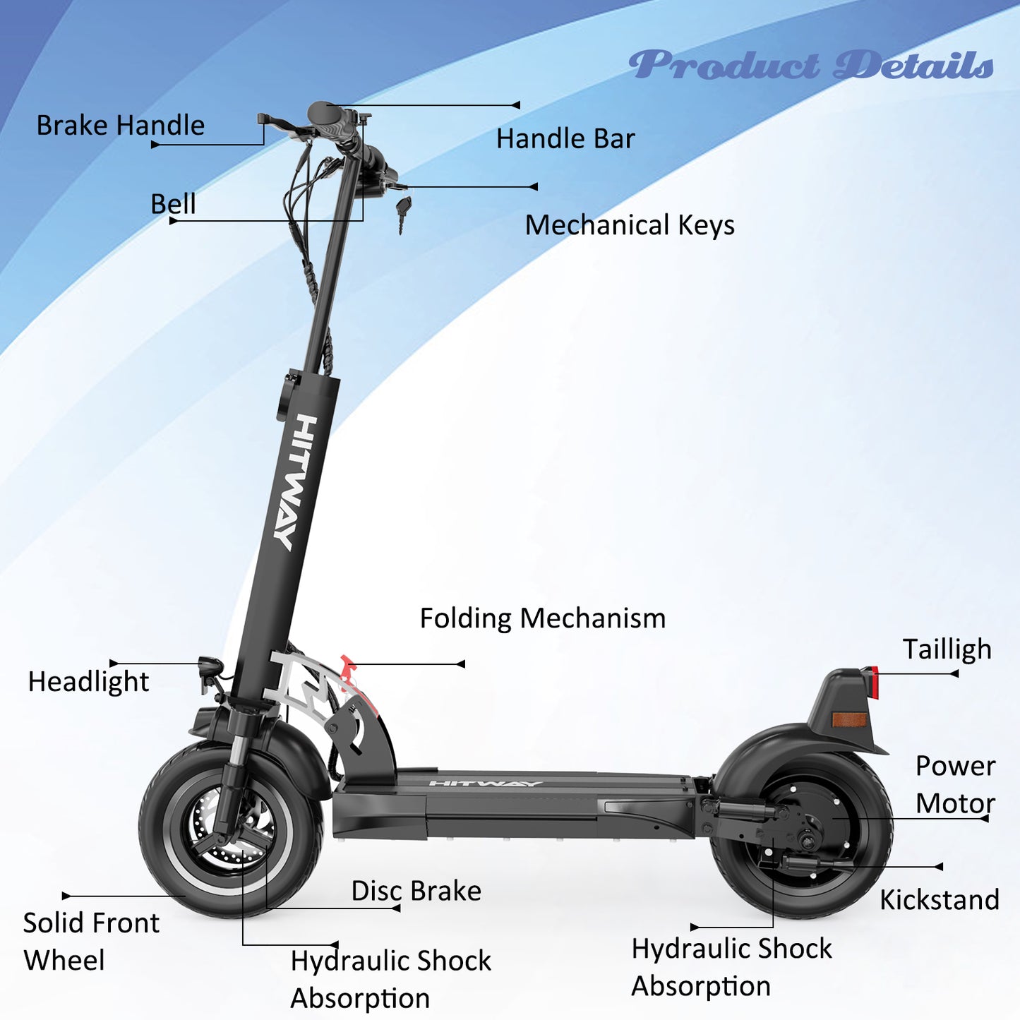 HITWAY H5-HB24ABE E-scooter without seat - Aran Shop