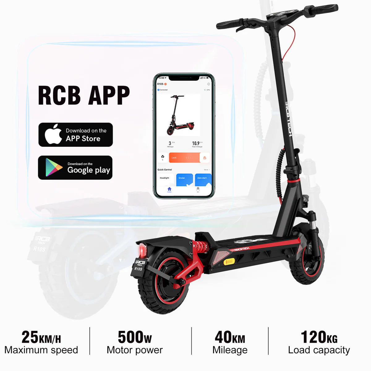 RCB R10S Electric Scooter （Road Legal In Europe - Aran Shop