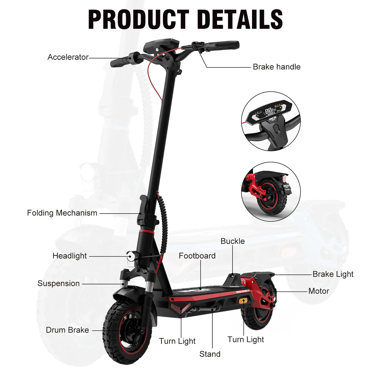 RCB R10S Electric Scooter （Road Legal In Europe - Aran Shop