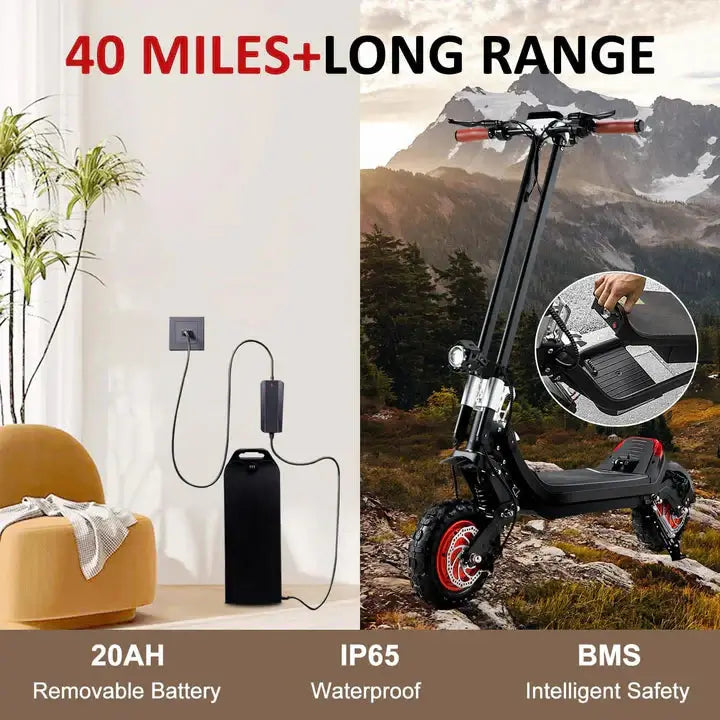 G63 Elektroroller mit 1200W Dual-Motor – Bis zu 50 km/h Offroad Performance Aran Shop