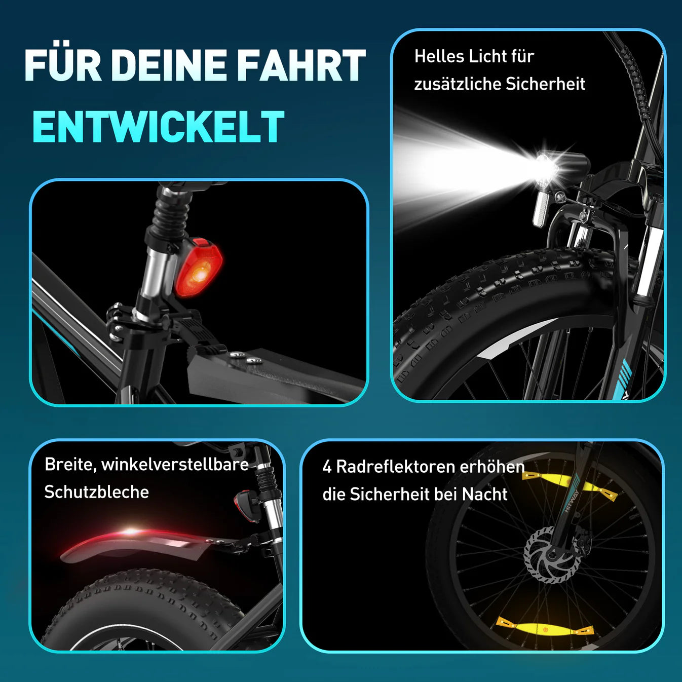 HITWAY BK15 4.0 Elektrofahrrad mit fetten Reifen - Aran Shop