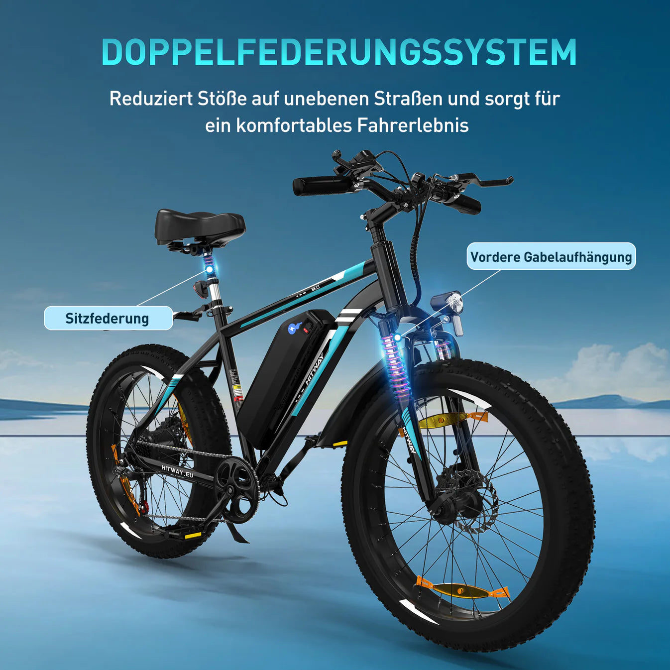 HITWAY BK15 4.0 Elektrofahrrad mit fetten Reifen - Aran Shop
